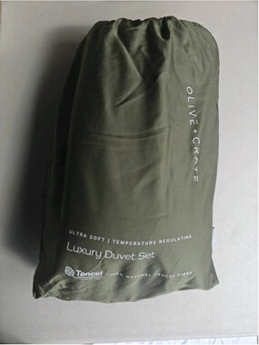 Olive & Crate Eucalyptus - OVERSIZE KING Duvet Cover Set Moss (3pc)